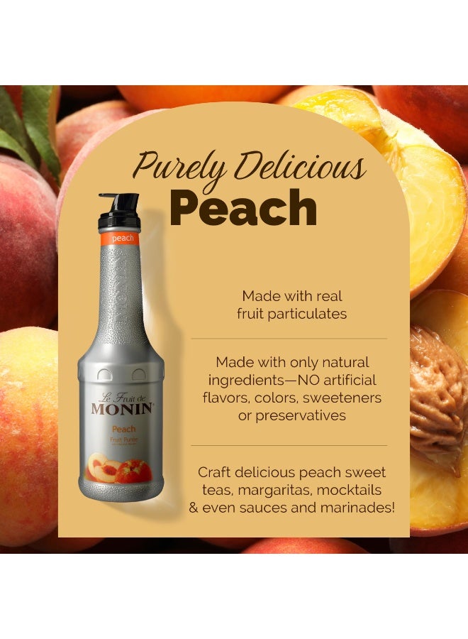 Monin Peach Fruit Mix Purée 1L – Sweet & Juicy Flavor for Cocktails, Smoothies, Desserts, and Teas - Image 4